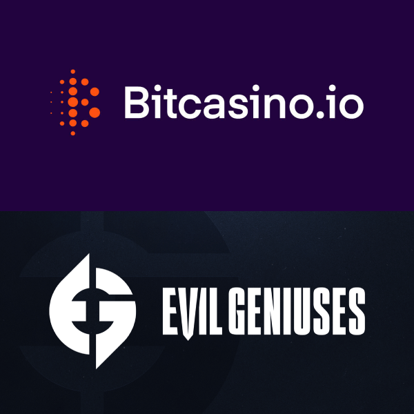 Bitcasino and Evil Geniuses logos