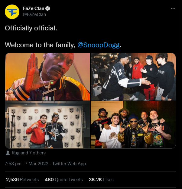 Snoop Dogg joins FaZe Clan